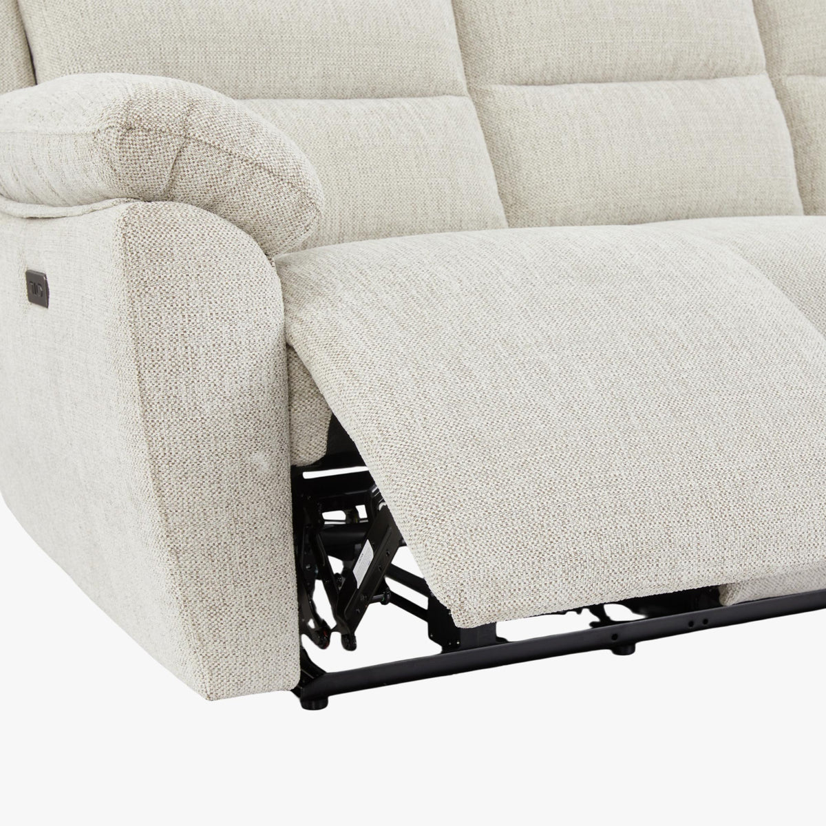 ULYA Canapé 3 places relax électrique en tissu beige - Canapé relax - Mobilier Deco