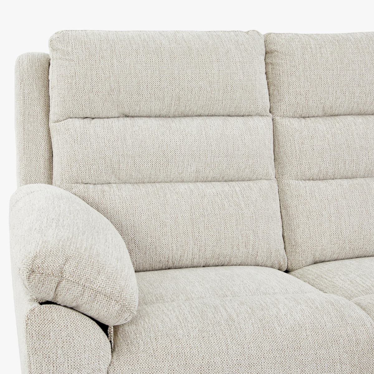 ULYA Canapé 3 places relax électrique en tissu beige - Canapé relax - Mobilier Deco