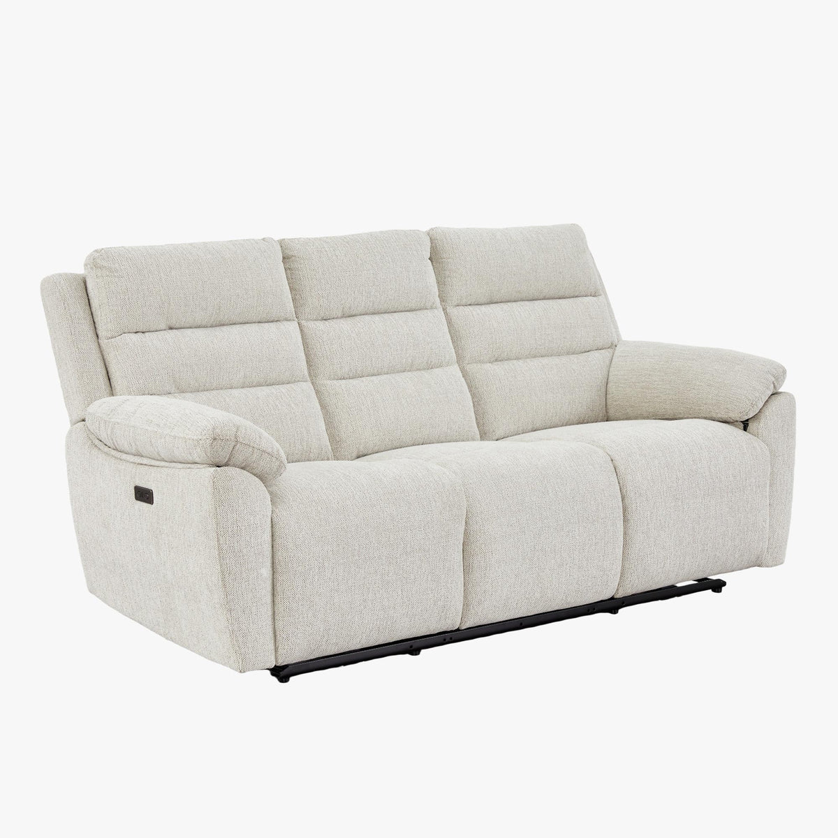 ULYA Canapé 3 places relax électrique en tissu beige - Canapé relax - Mobilier Deco