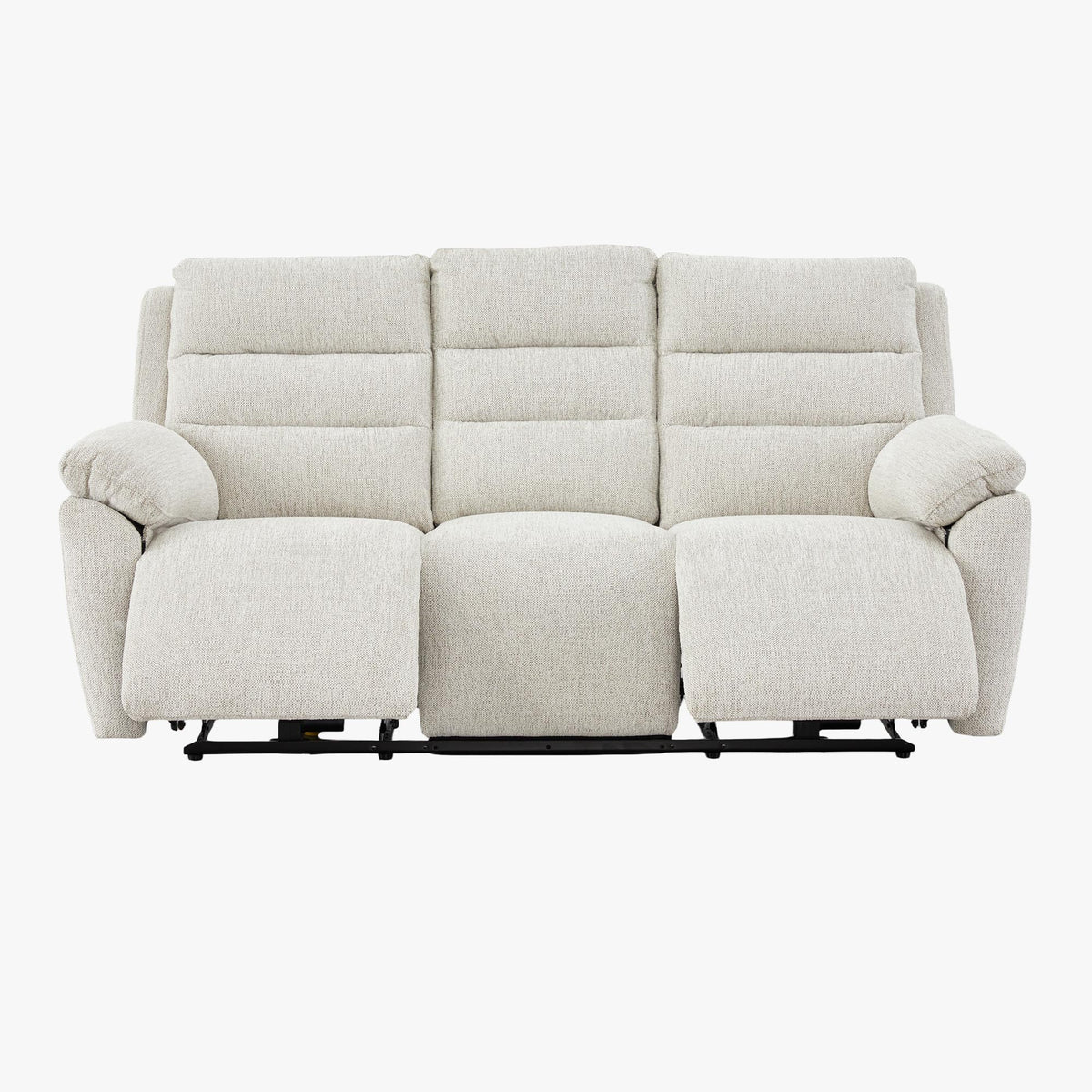 ULYA Canapé 3 places relax électrique en tissu beige - Canapé relax - Mobilier Deco