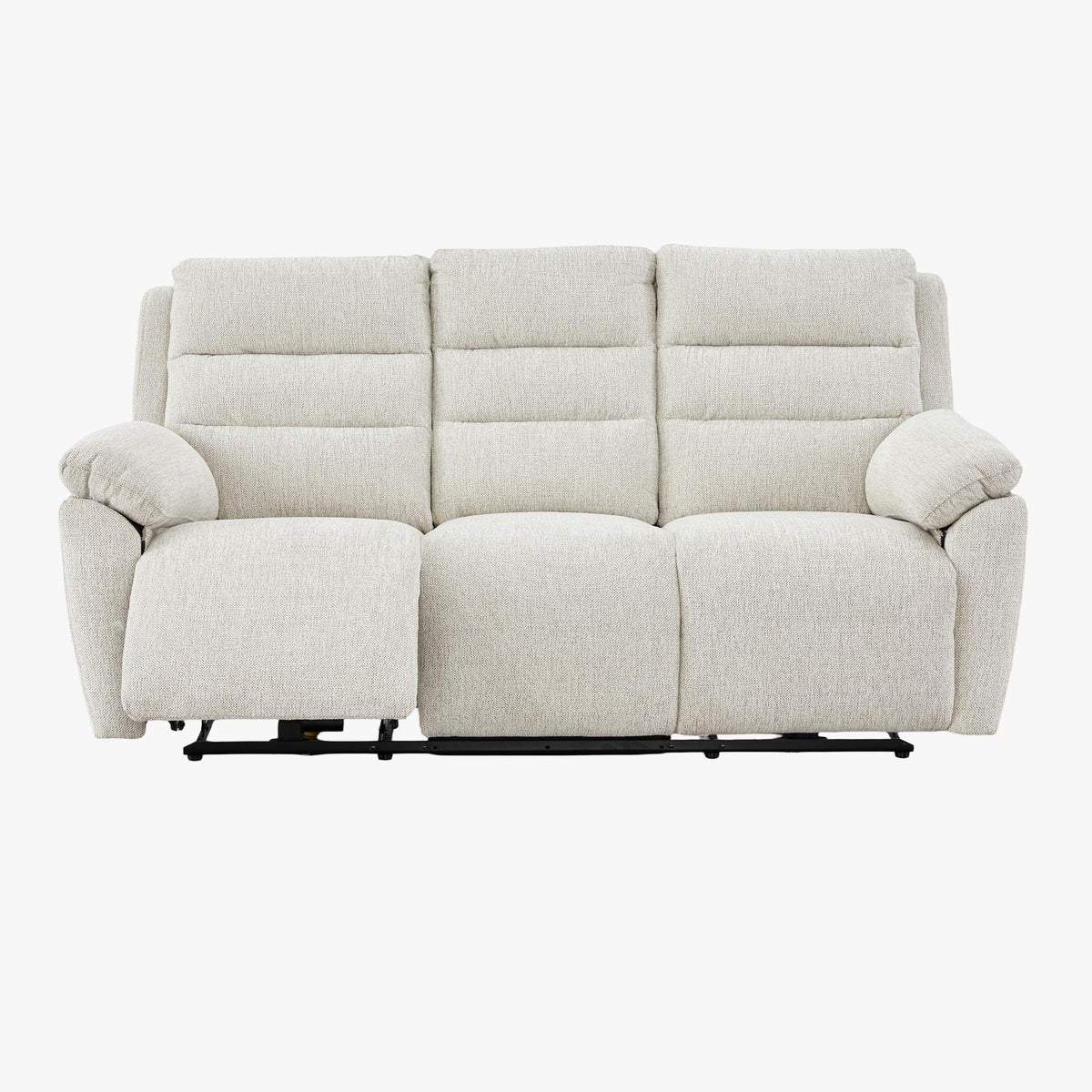 ULYA Canapé 3 places relax électrique en tissu beige - Canapé relax - Mobilier Deco