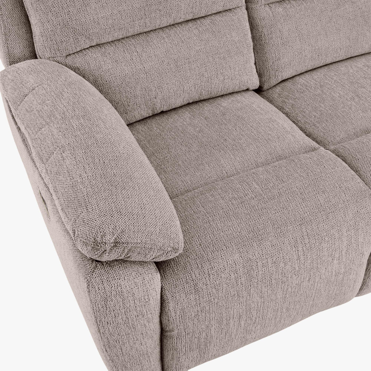 ULYA Canapé 3 places relax électrique en tissu taupe - Canapé relax - Mobilier Deco