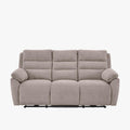 ULYA Canapé 3 places relax électrique en tissu taupe