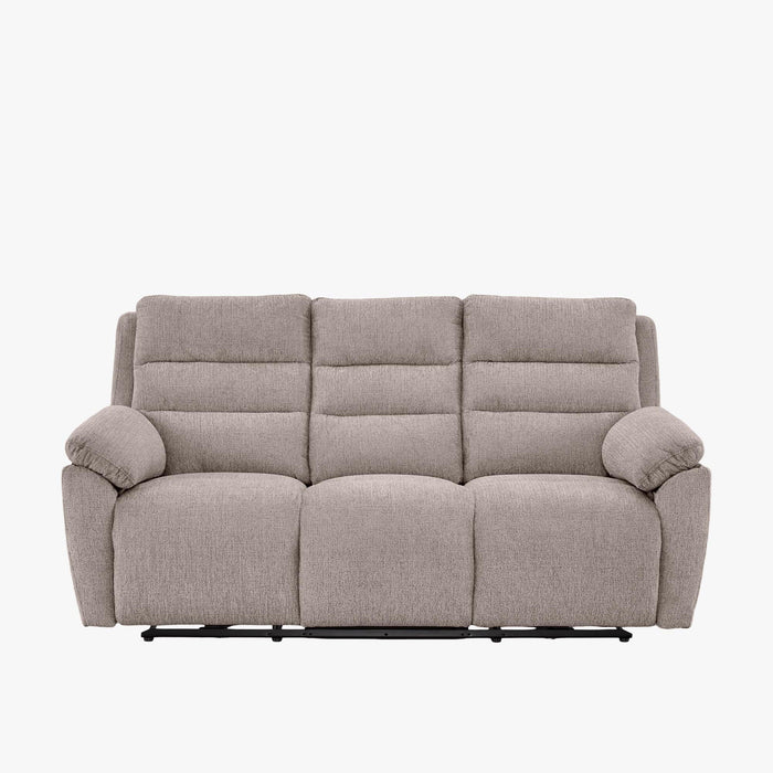 ULYA Canapé 3 places relax électrique en tissu taupe