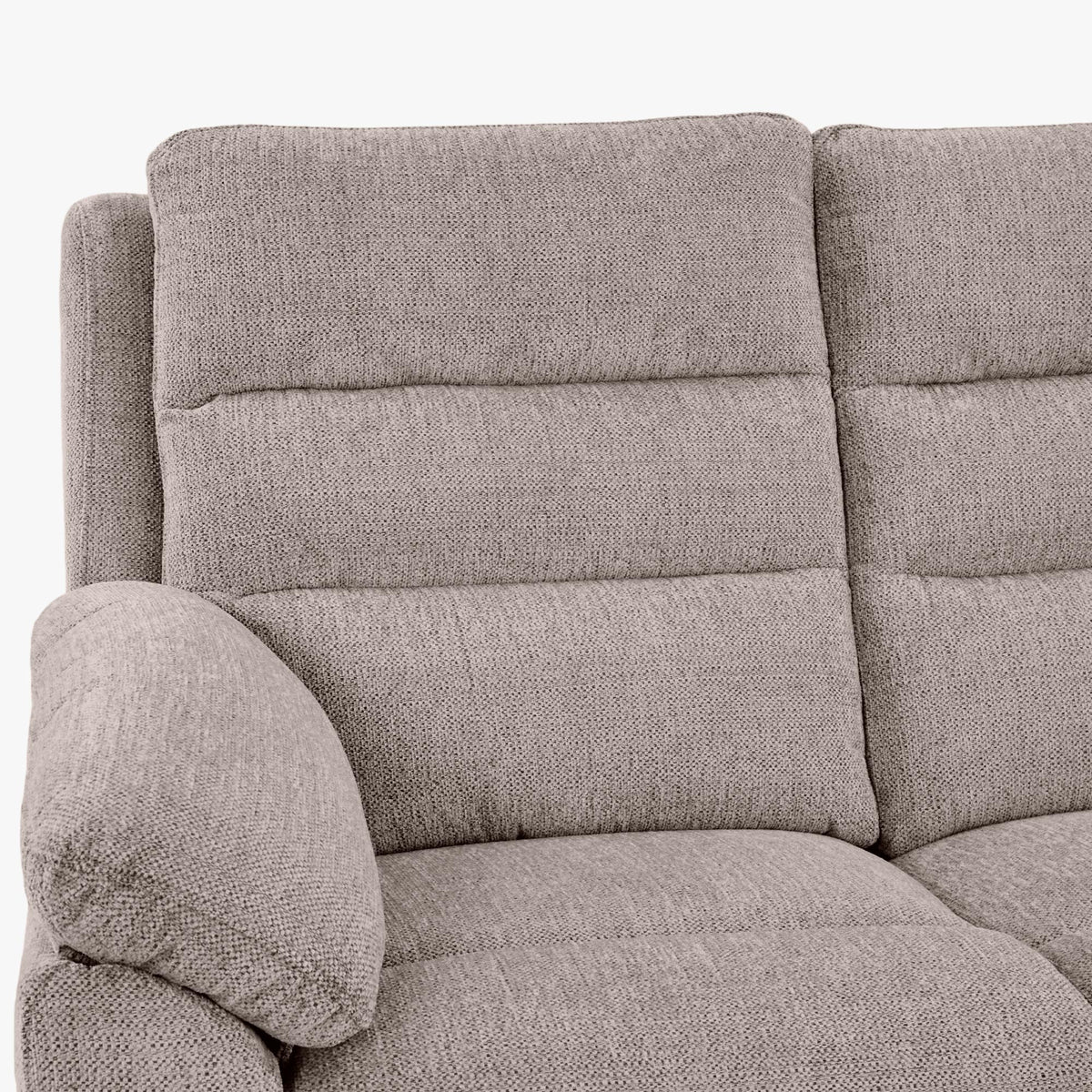 ULYA Canapé 3 places relax électrique en tissu taupe - Canapé relax - Mobilier Deco