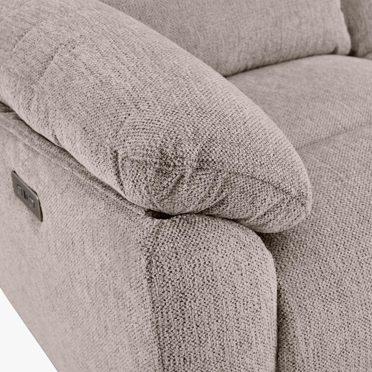 ULYA Canapé 3 places relax électrique en tissu taupe - Canapé relax - Mobilier Deco