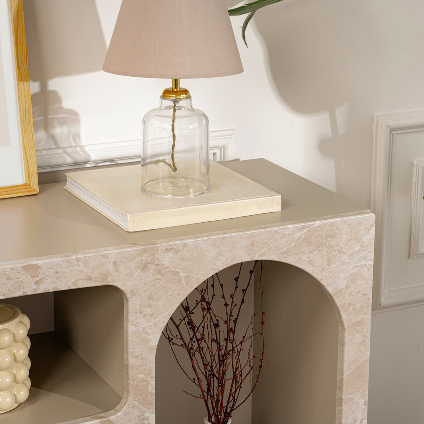 VERA Console avec 6 niches beige 120 cm