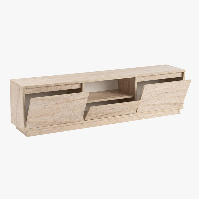 VIANA Meuble TV 3 portes 1 niche beige