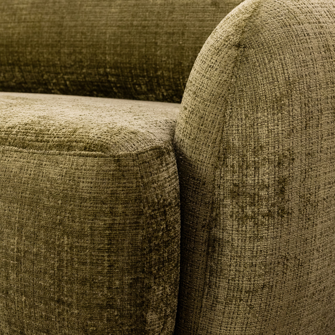 VIONA Canapé d'angle convertible avec coffre en tissu vert - Angle gauche