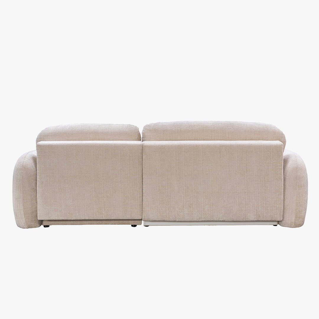 VIONA Canapé d'angle convertible avec coffre en tissu beige - Angle droit - Canapé d'angle convertible - Mobilier Deco