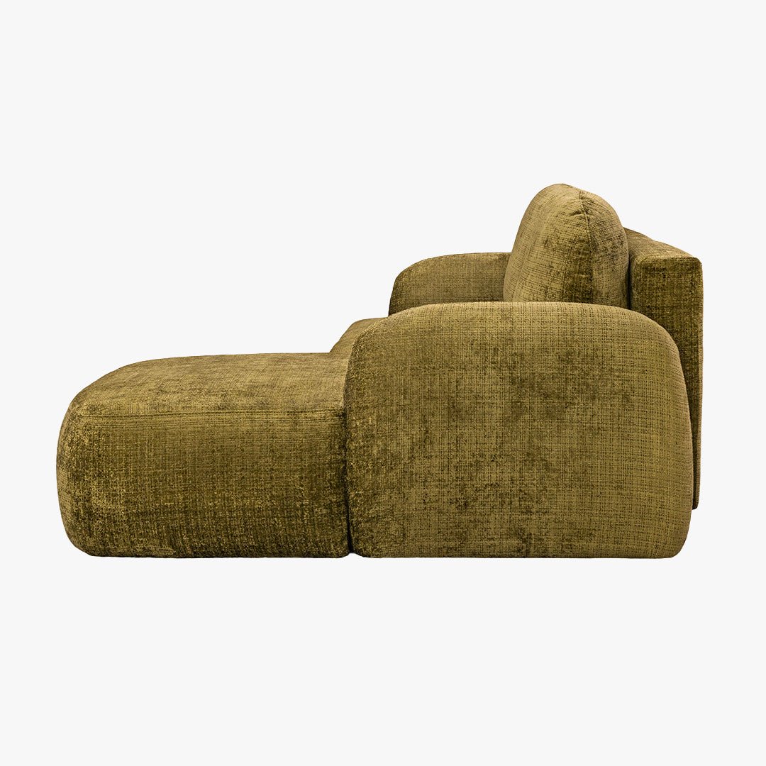 VIONA Canapé d'angle convertible avec coffre en tissu vert - Angle droit - Canapé d'angle convertible - Mobilier Deco