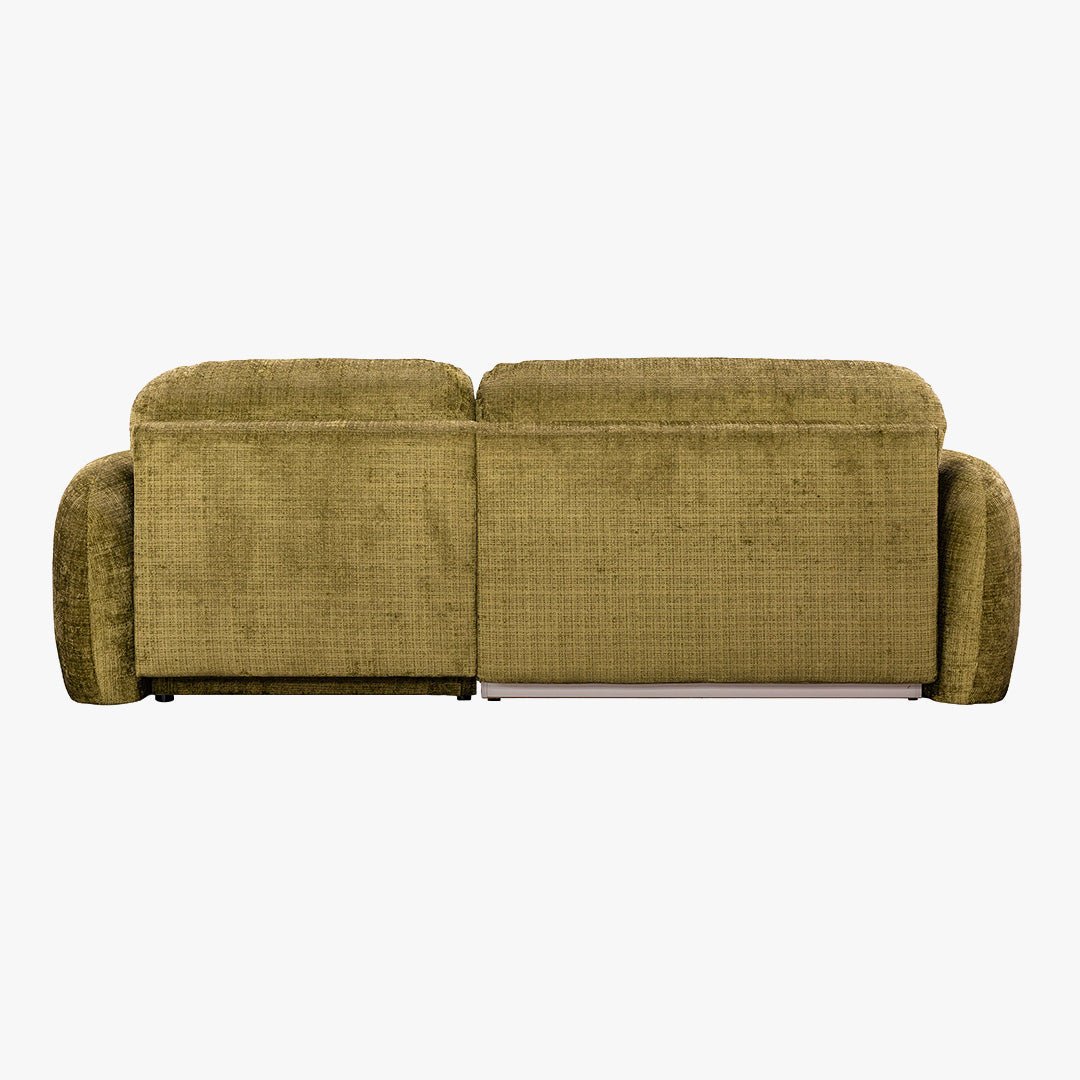 VIONA Canapé d'angle convertible avec coffre en tissu vert - Angle droit - Canapé d'angle convertible - Mobilier Deco