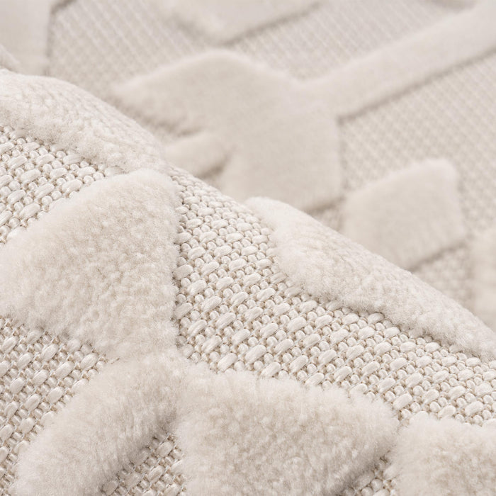 VIVA 2 Tapis en tissu doux à motif en relief blanc écru - 160x230 cm