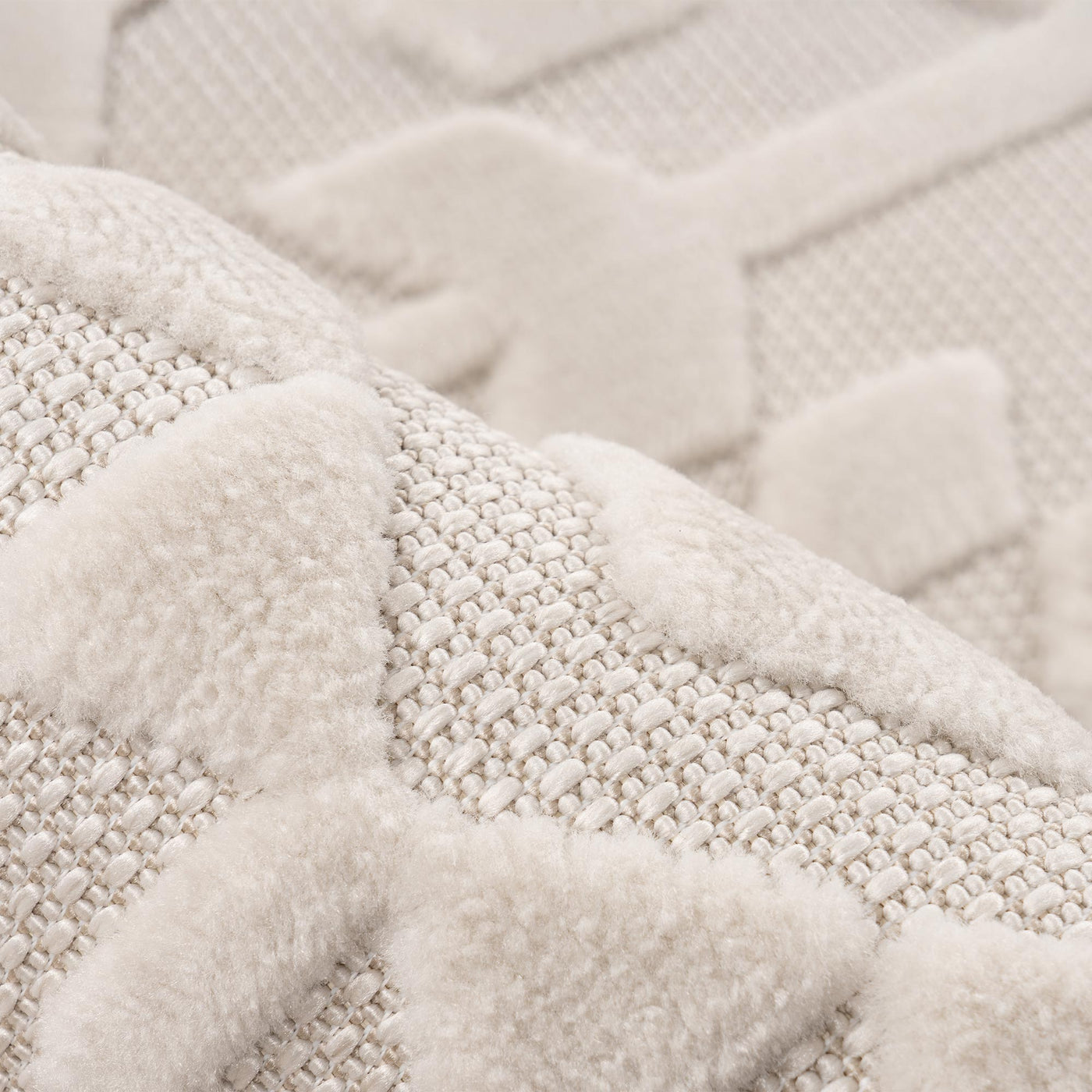 VIVA 2 Tapis en tissu doux à motif en relief blanc écru - 160x230 cm