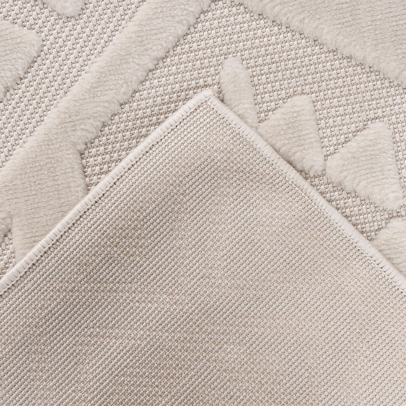 VIVA 2 Tapis en tissu doux à motif en relief blanc écru - 160x230 cm