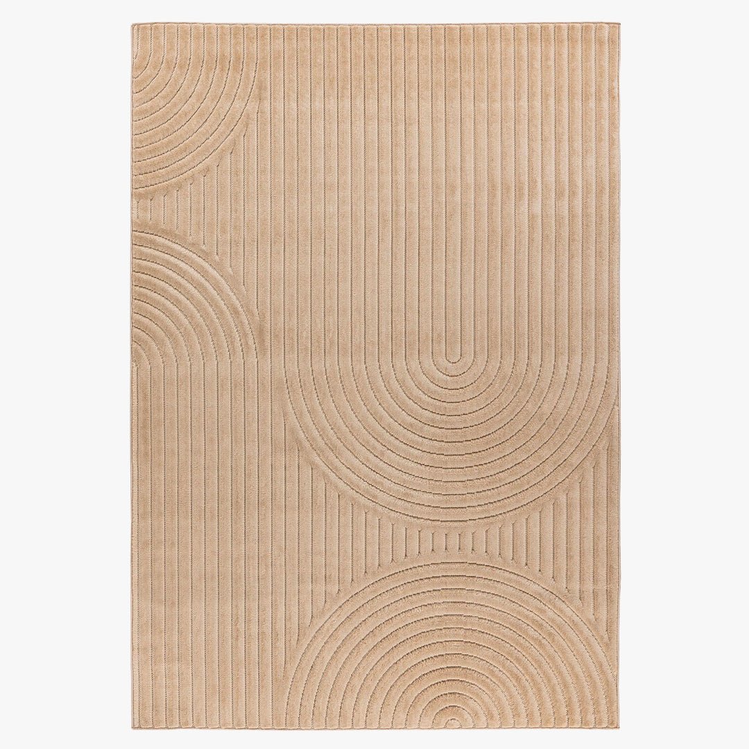 VIVA Tapis en tissu doux à motif en relief beige - 160x230 cm - Tapis - Mobilier Deco