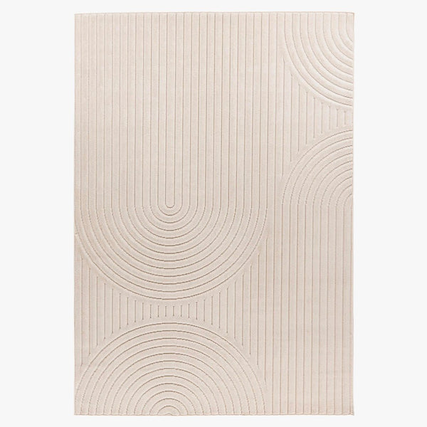 VIVA Tapis en tissu doux à motif en relief blanc écru - 160x230 cm