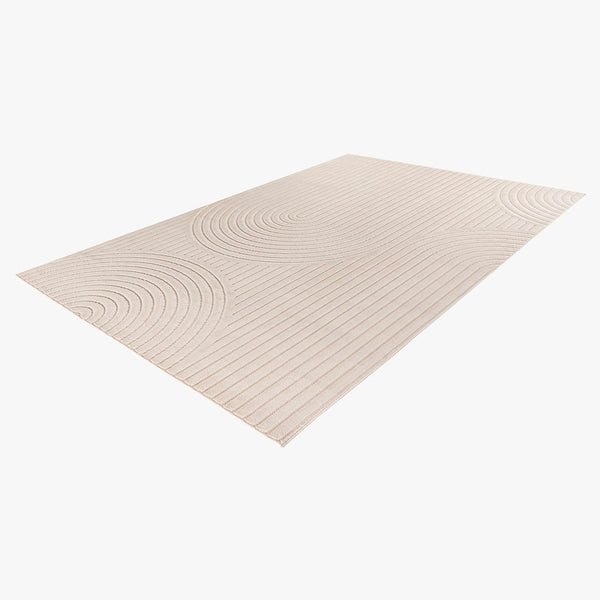 VIVA Tapis en tissu doux à motif en relief blanc écru - 160x230 cm