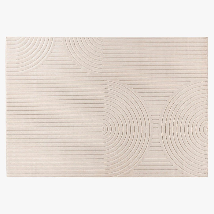 VIVA Tapis en tissu doux à motif en relief blanc écru - 160x230 cm