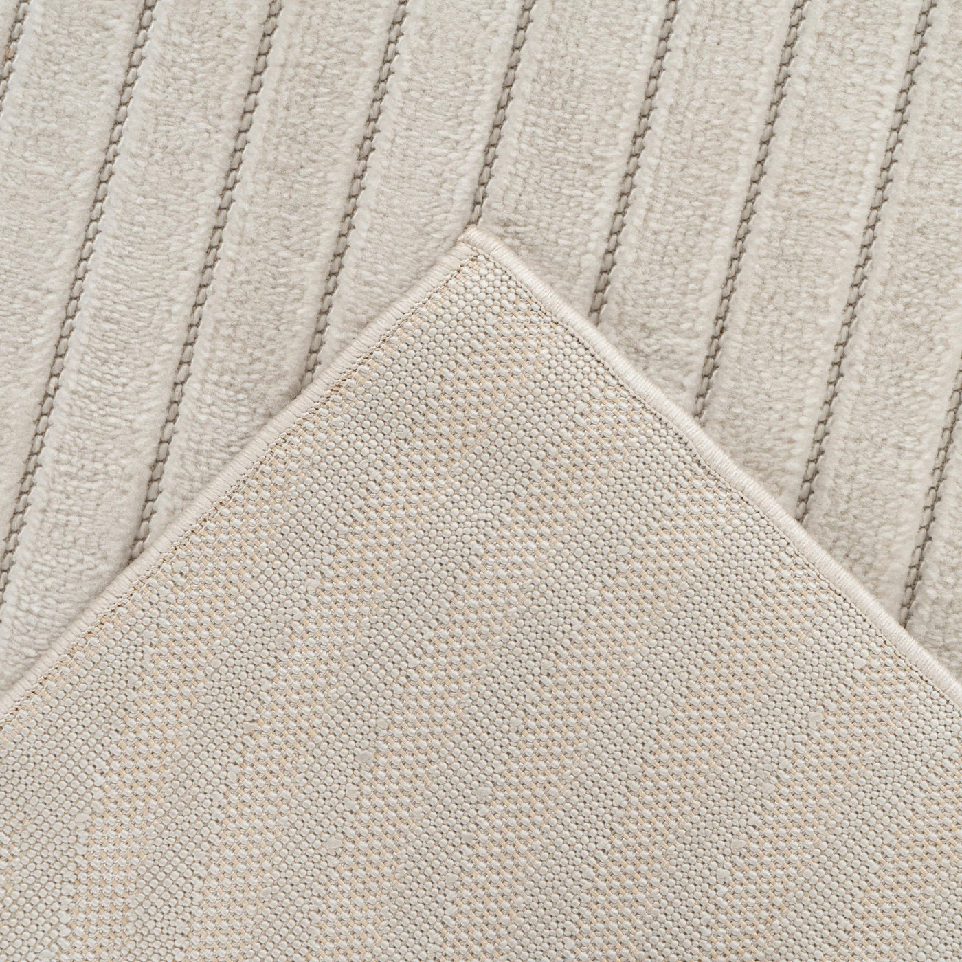 VIVA Tapis en tissu doux à motif en relief blanc écru - 160x230 cm