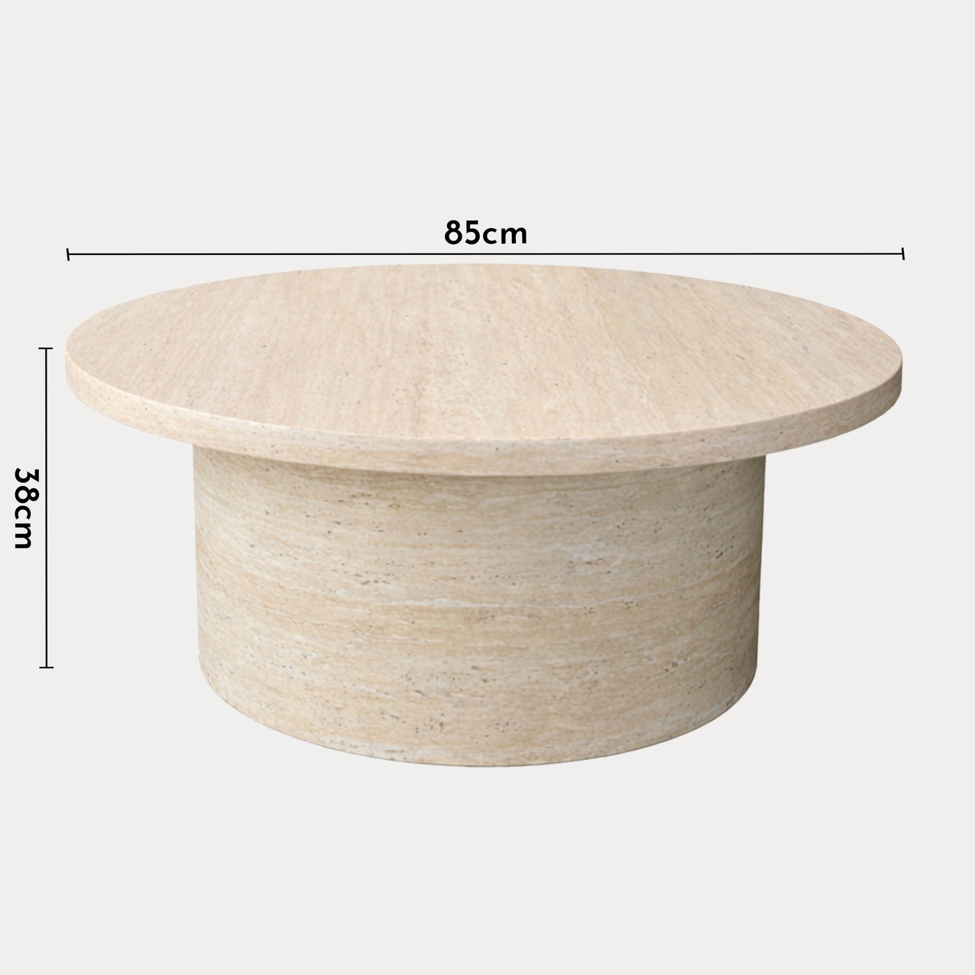 YARA Table basse ronde plateau en marbre d'ingénierie couleur bois