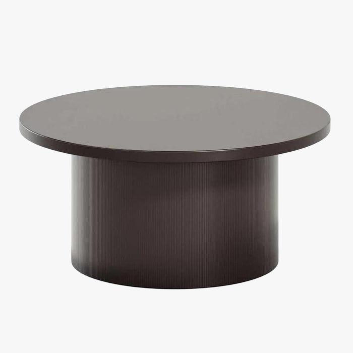 YARA Table basse ronde plateau en marbre d'ingénierie marron