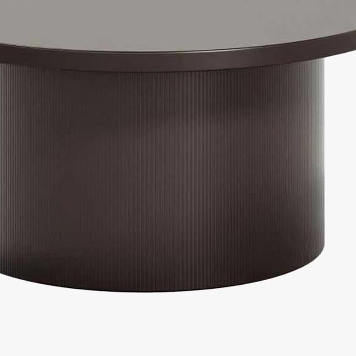YARA Table basse ronde plateau en marbre d'ingénierie marron