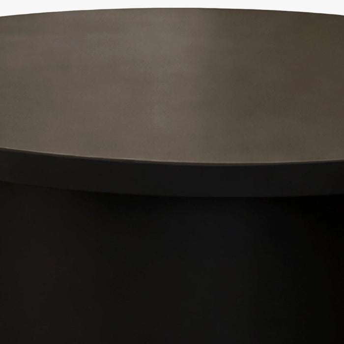 YARA Table basse ronde plateau en marbre d'ingénierie marron