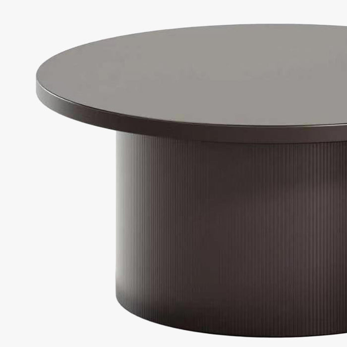 YARA Table basse ronde plateau en marbre d'ingénierie marron