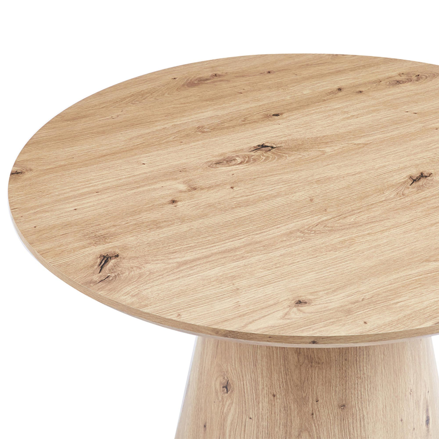 ZAYA Table basse ronde en bois couleur chêne vieilli piètement en cône - Table basse - Mobilier Deco