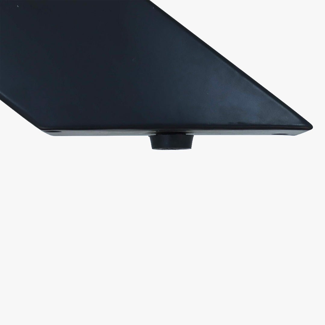 ZELIANA Table à manger pierre brillant gris pieds métal noir - Table à manger - Mobilier Deco