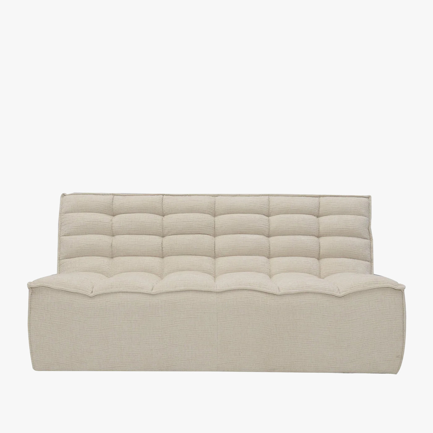 ZEYNA Canapé 2 places modulable en tissu beige