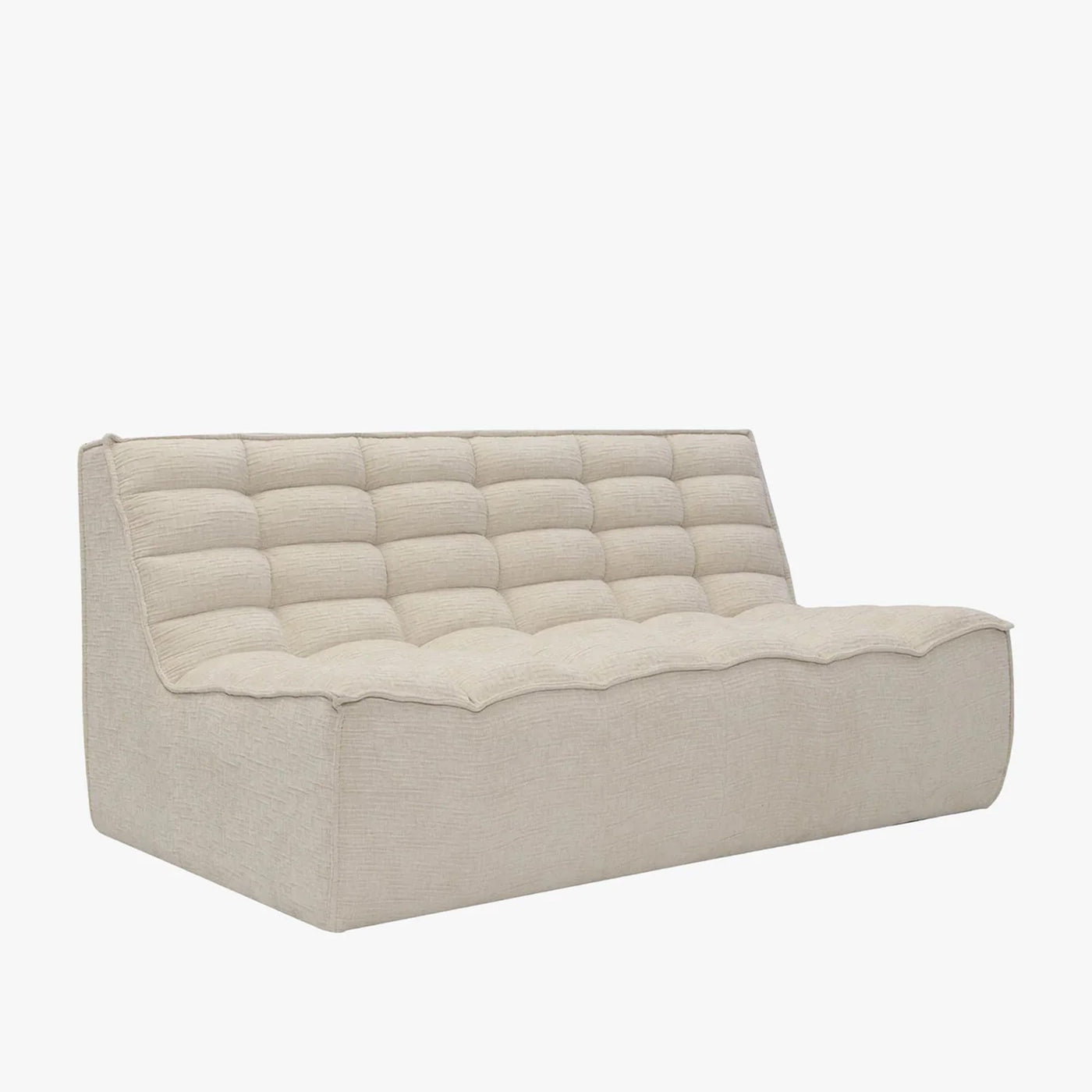 ZEYNA Canapé 2 places modulable en tissu beige - Canapés fixes - Mobilier Deco