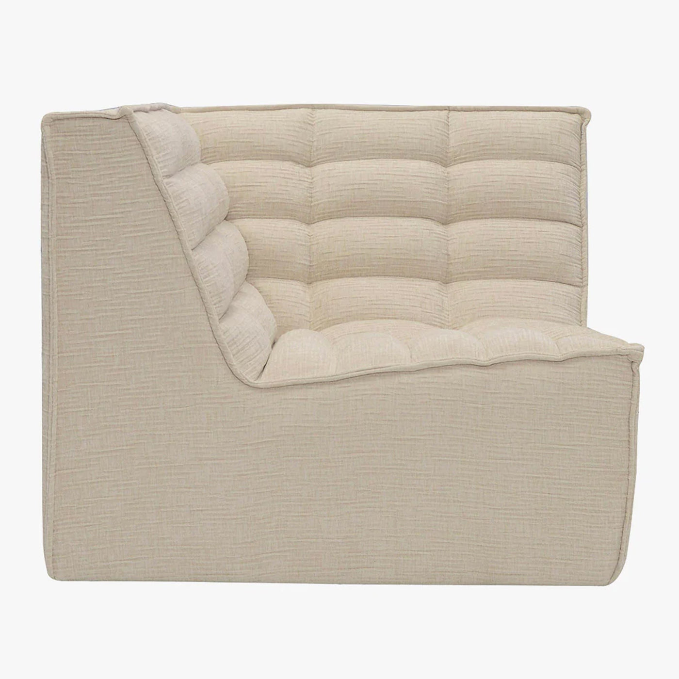 ZEYNA Fauteuil modulable angle réversible tissu beige - Fauteuils - Mobilier Deco
