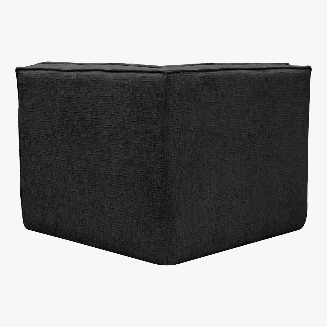 ZEYNA Fauteuil modulable angle réversible tissu noir - Fauteuils - Mobilier Deco