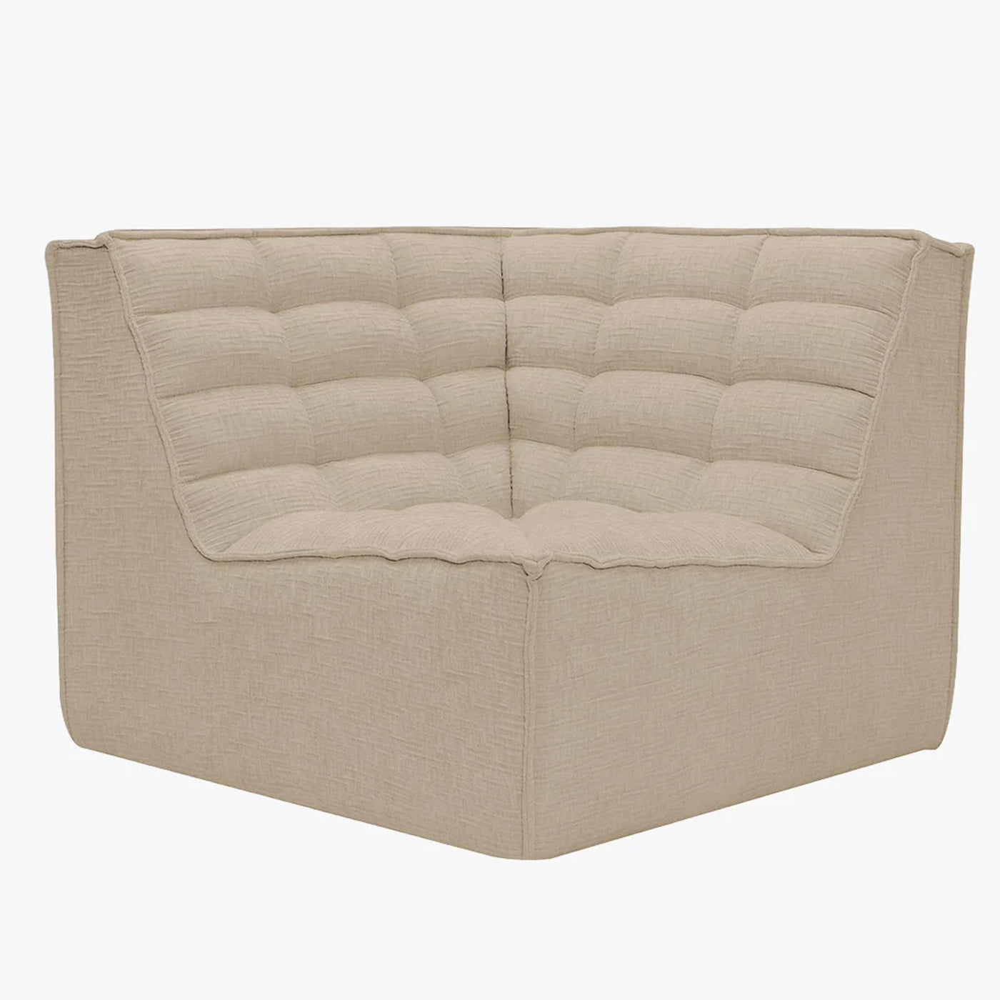 ZEYNA Fauteuil modulable angle réversible tissu taupe - Fauteuils - Mobilier Deco