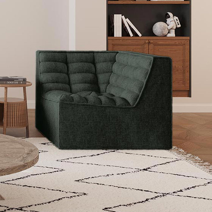 ZEYNA Fauteuil modulable angle réversible tissu vert