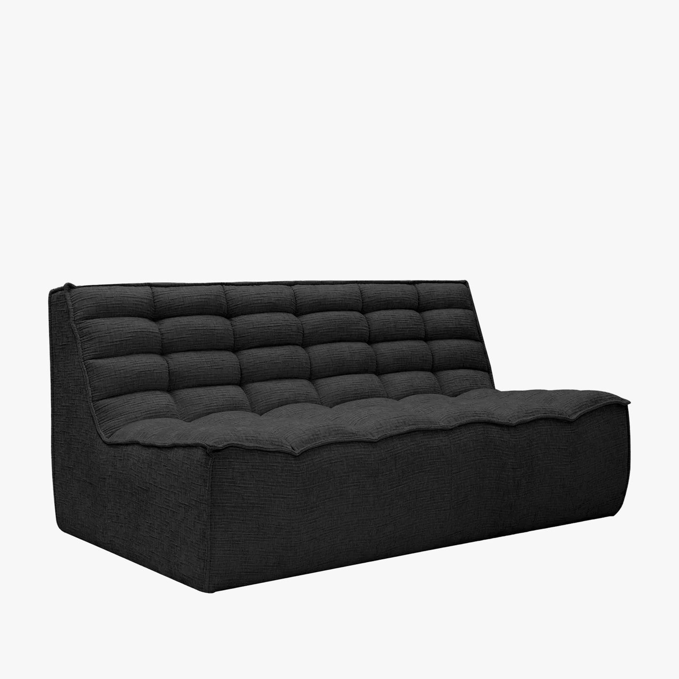 ZEYNA Canapé 2 places modulable en tissu noir