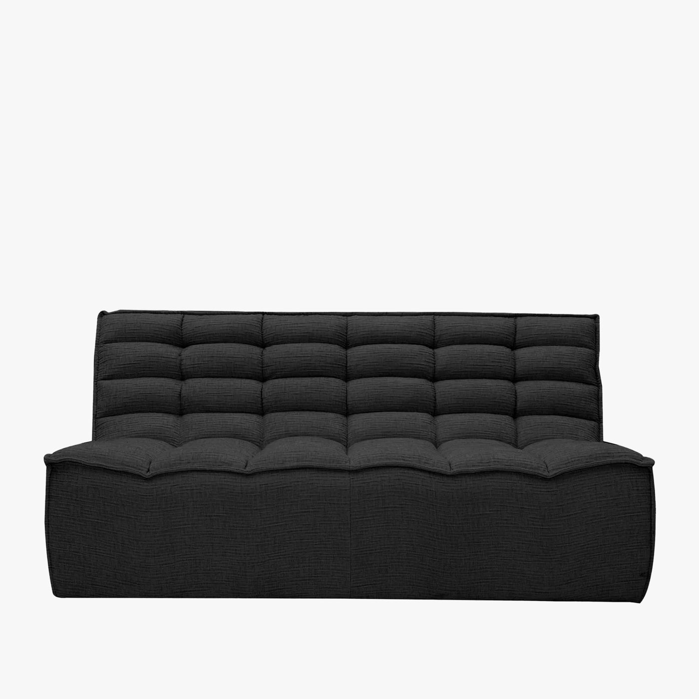 ZEYNA Canapé 2 places modulable en tissu noir