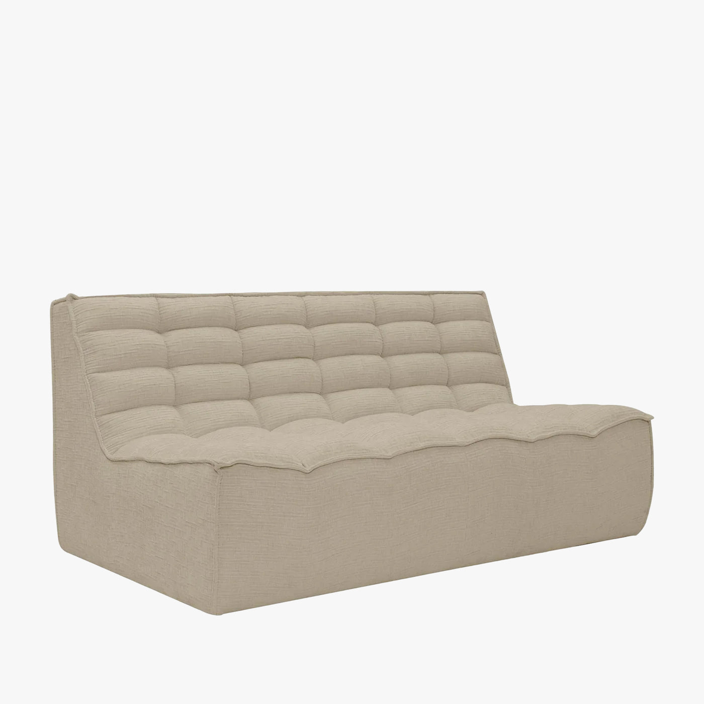 ZEYNA Canapé 2 places modulable en tissu taupe
