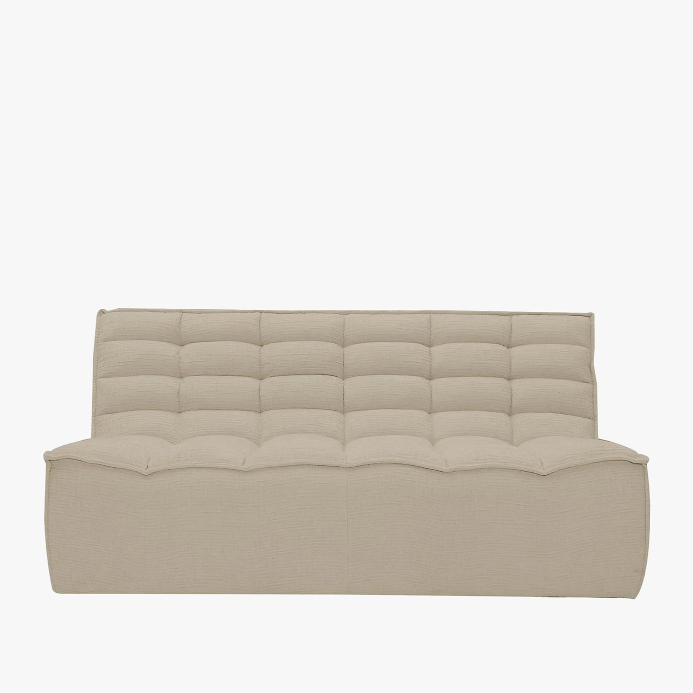 ZEYNA Canapé 2 places modulable en tissu taupe