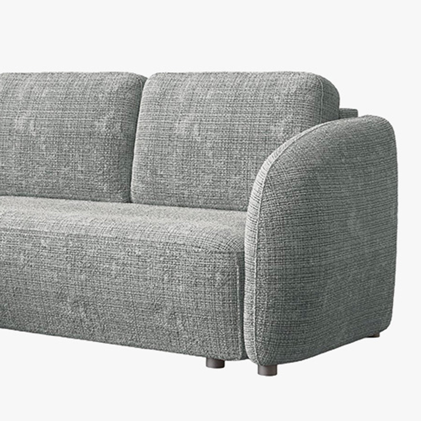 ALANYA Canapé d'angle convertible avec coffre en tissu gris - Angle gauche