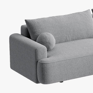 ANAIS Canapé d'angle convertible en tissu bouclette gris - Angle droit