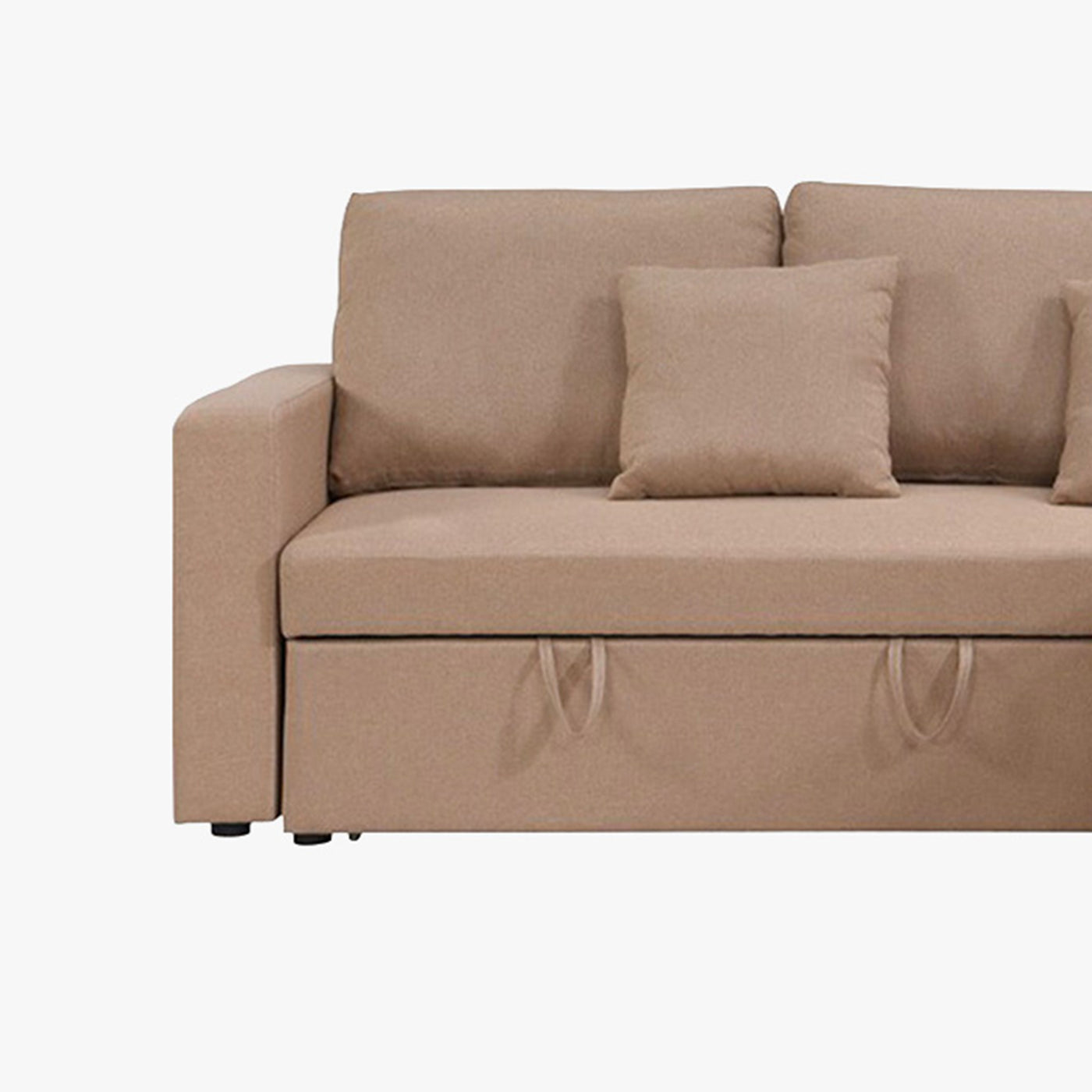 DORIA Canapé d'angle convertible et réversible avec coffre en tissu taupe