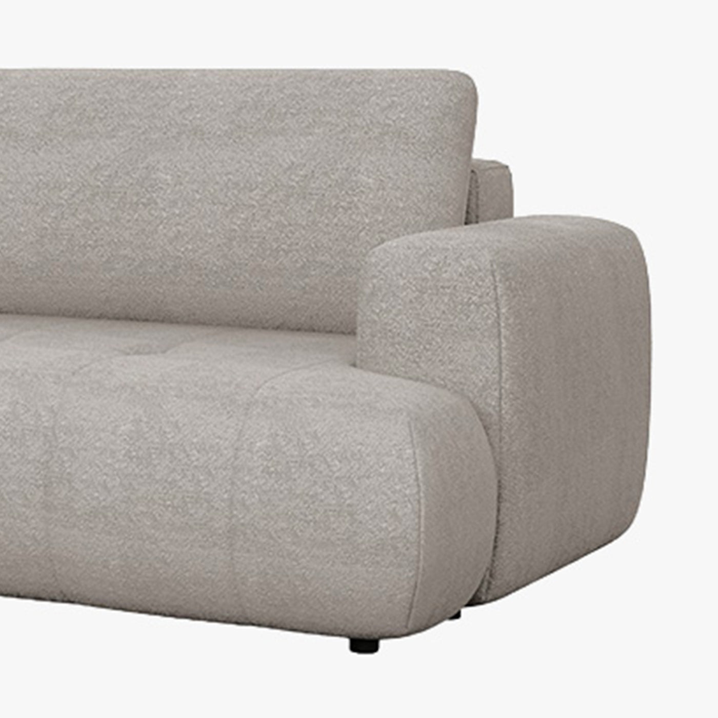 MIREL Canapé d'angle convertible en tissu taupe - Angle gauche