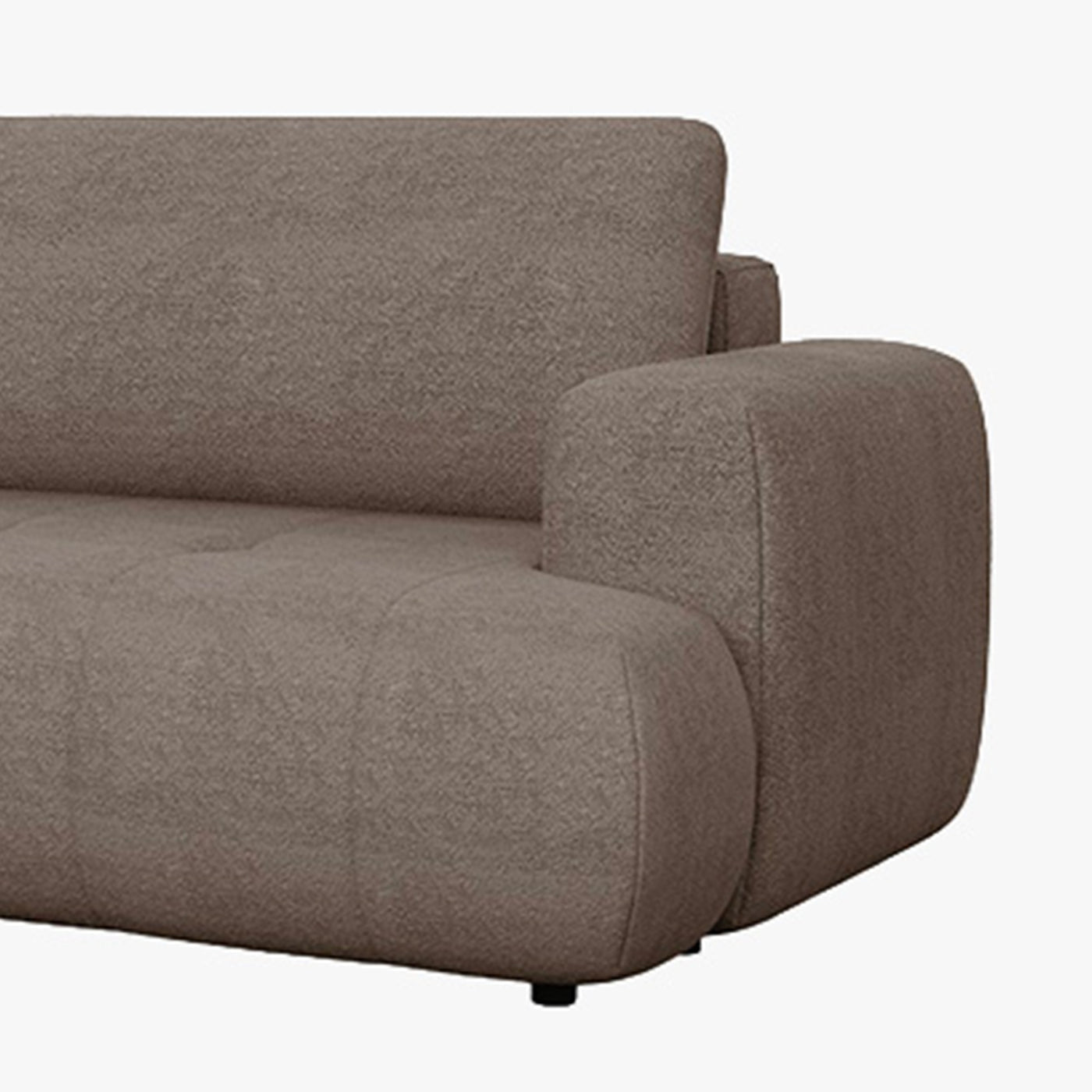 MIREL Canapé d'angle convertible en tissu marron - Angle gauche