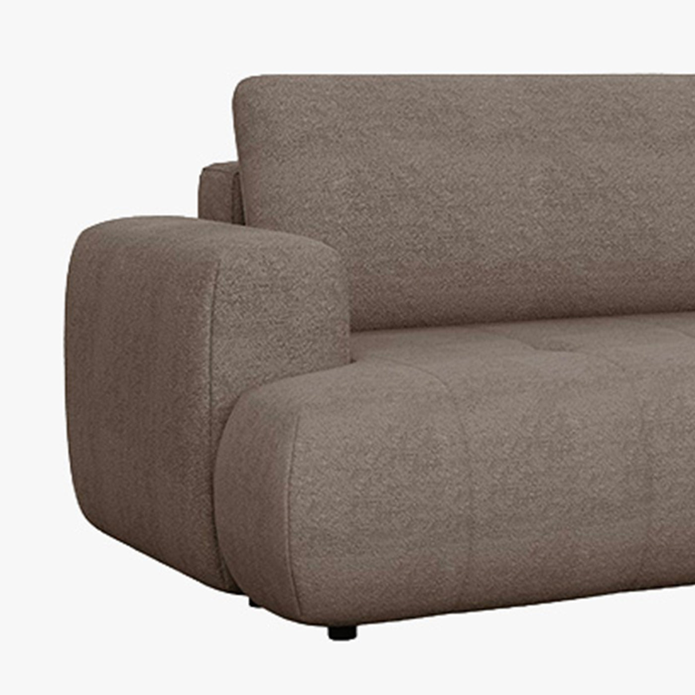 MIREL Canapé d'angle convertible en tissu marron - Angle droit