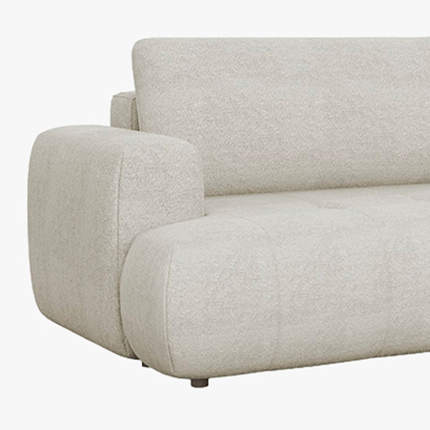 MIREL Canapé d'angle convertible en tissu écru - Angle droit