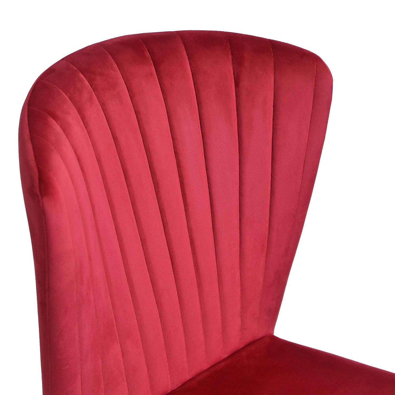 Lot de 4 chaises en velours rouge