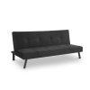 Banquette clic clac 3 places en tissu noir